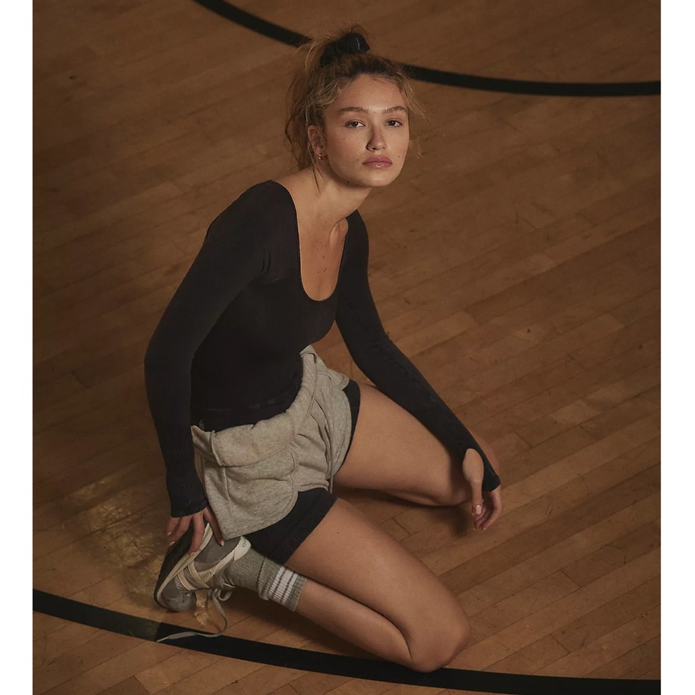 Free People Good Karma Long Sleeved Runsie in Washed Black BNWOT - Picture 3 of 9